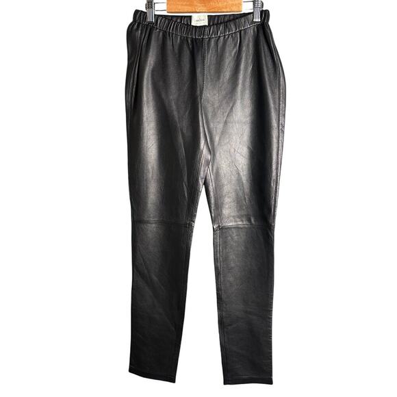 Neiman Marcus Genuine Leather Pants Black Size S - Picture 1 of 3